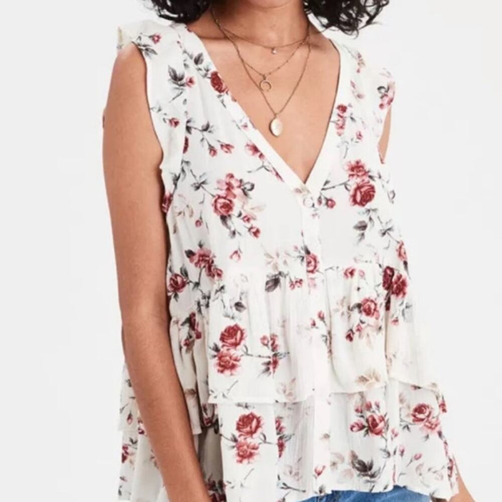 American Eagle Outfitters Floral Tank size S